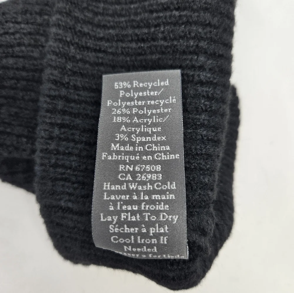 VINCE CAMUTO WINTER BEANIE BUNDLE SET OF 2 BLACK KNIT GREY CHUNKY HAT WOMEN OS